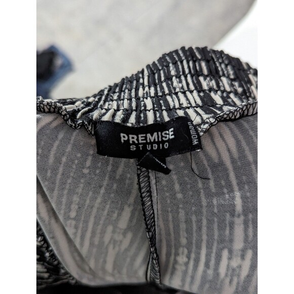 Premise Studio 1X Black & White High Waisted Palazzo Pants - Picture 2 of 6